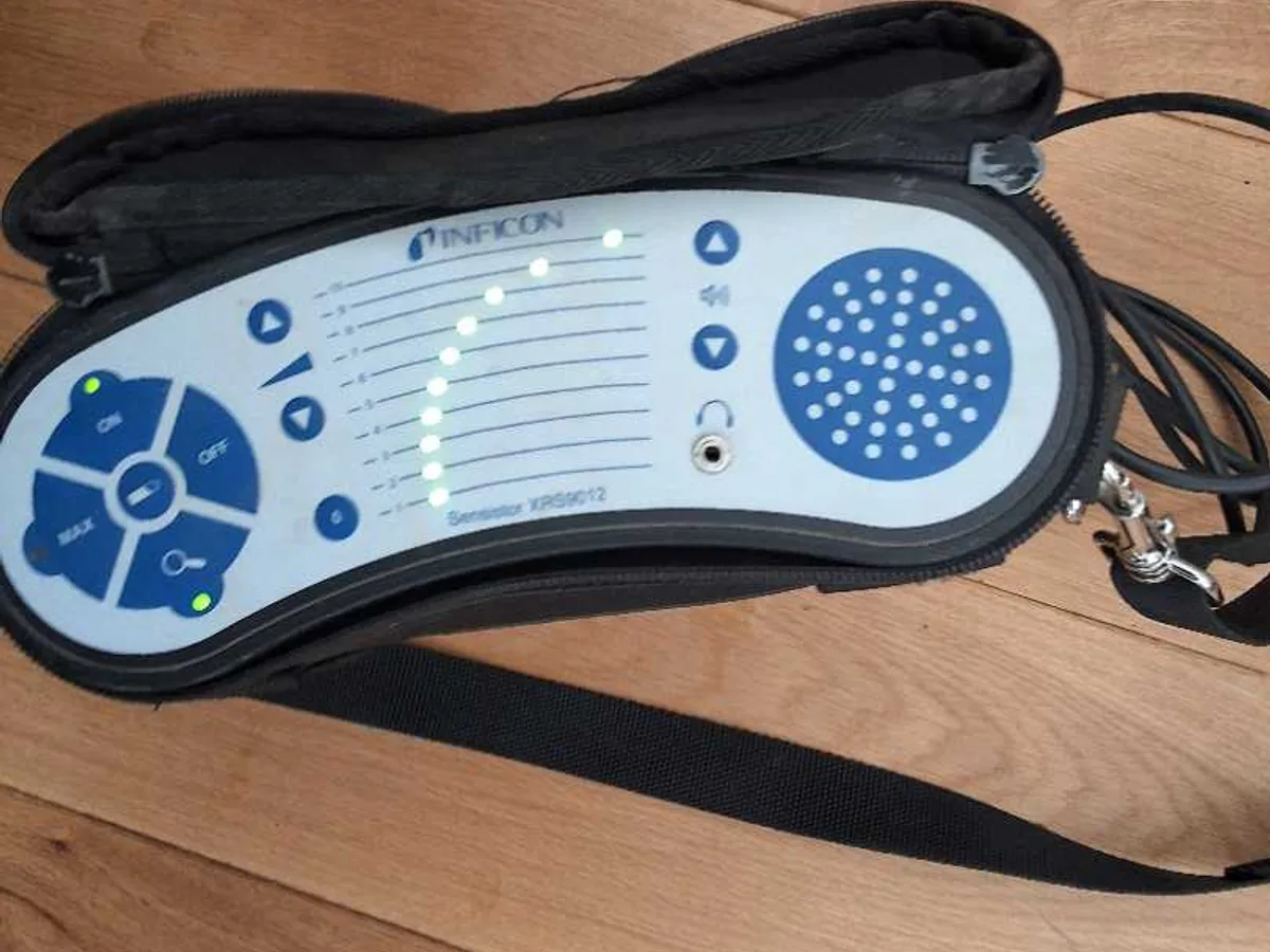 handheld tracer gas detector unit in carry case during leak detection survey