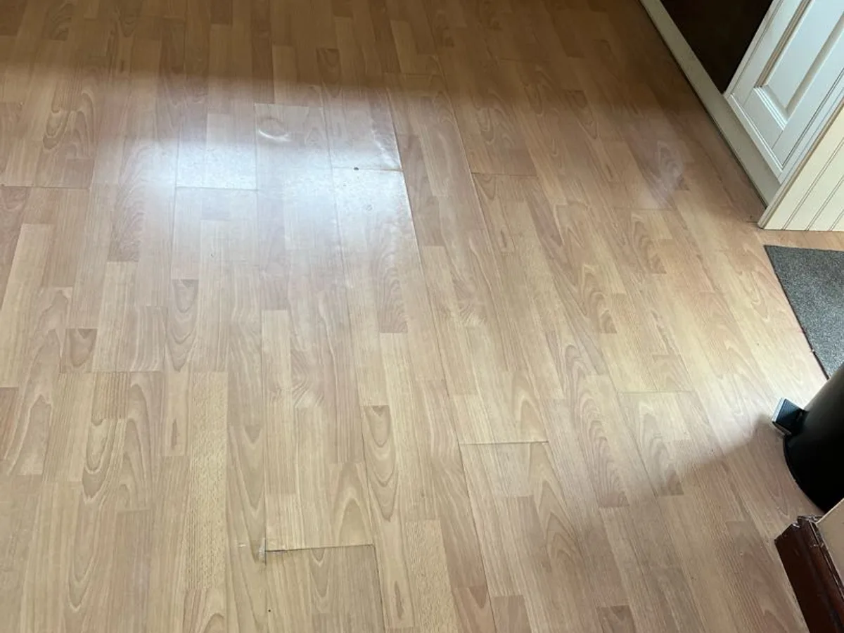 heavily saturated laminate kitchen floor showing water damage before leak detection works