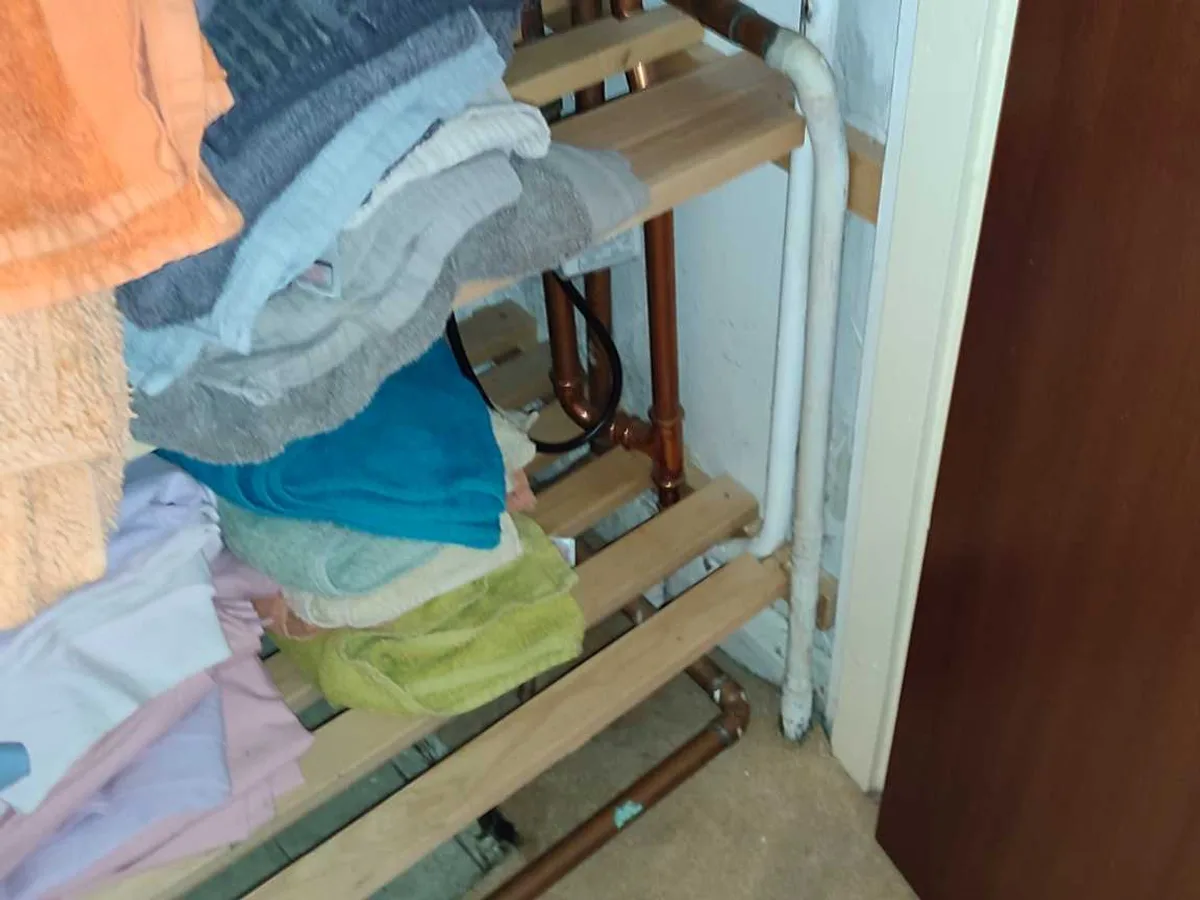copper pipework in airing cupboard inspected during leak detection survey