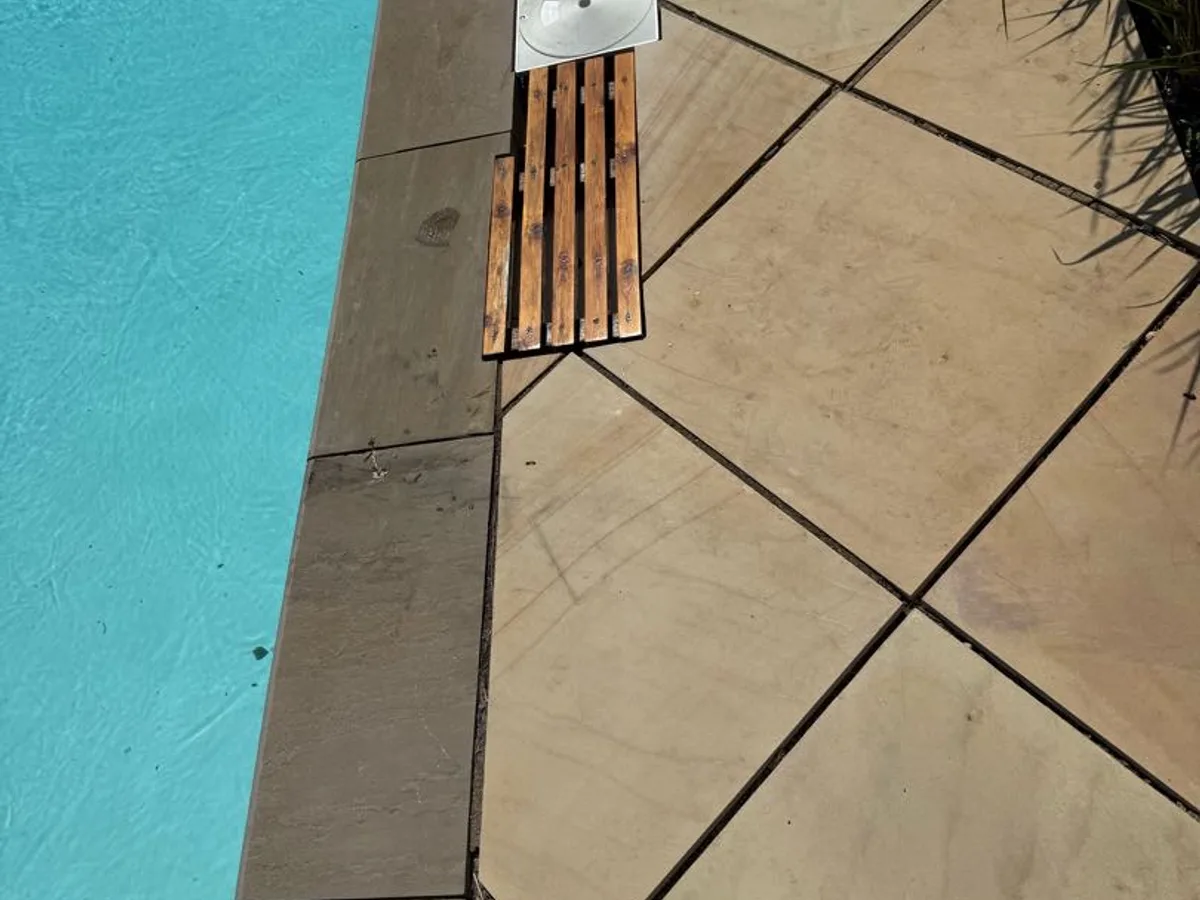 aqua genie cover replaced at poolside after works completed
