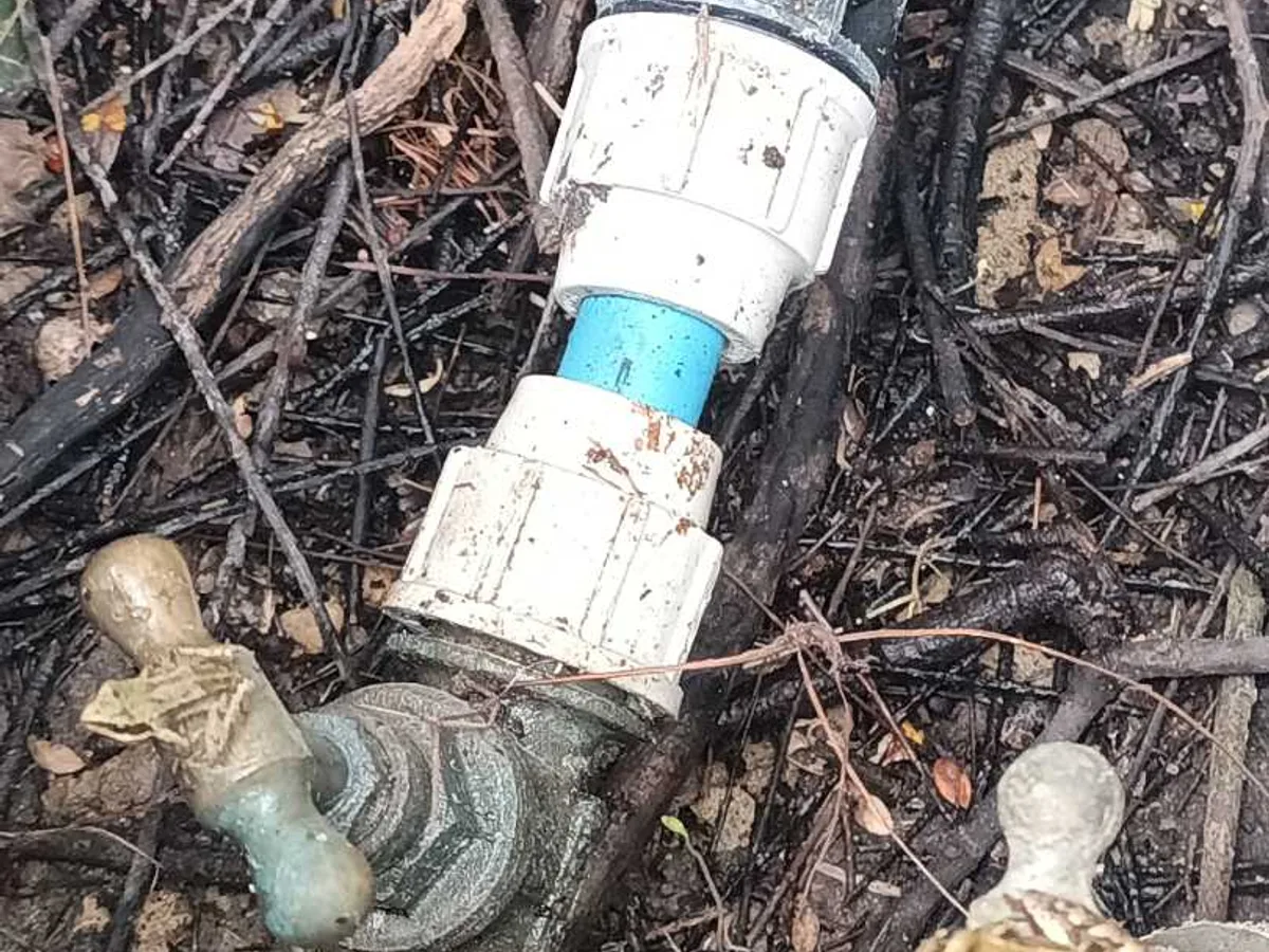 replacement stop valve and new fitting installed on MDPE pipe as repair completed