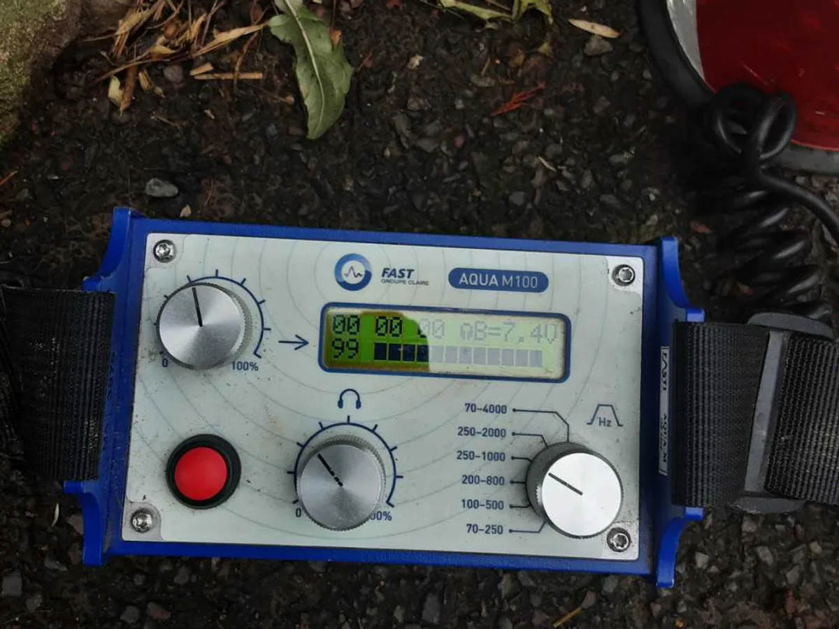 acoustic listening device displaying high reading during leak detection survey
