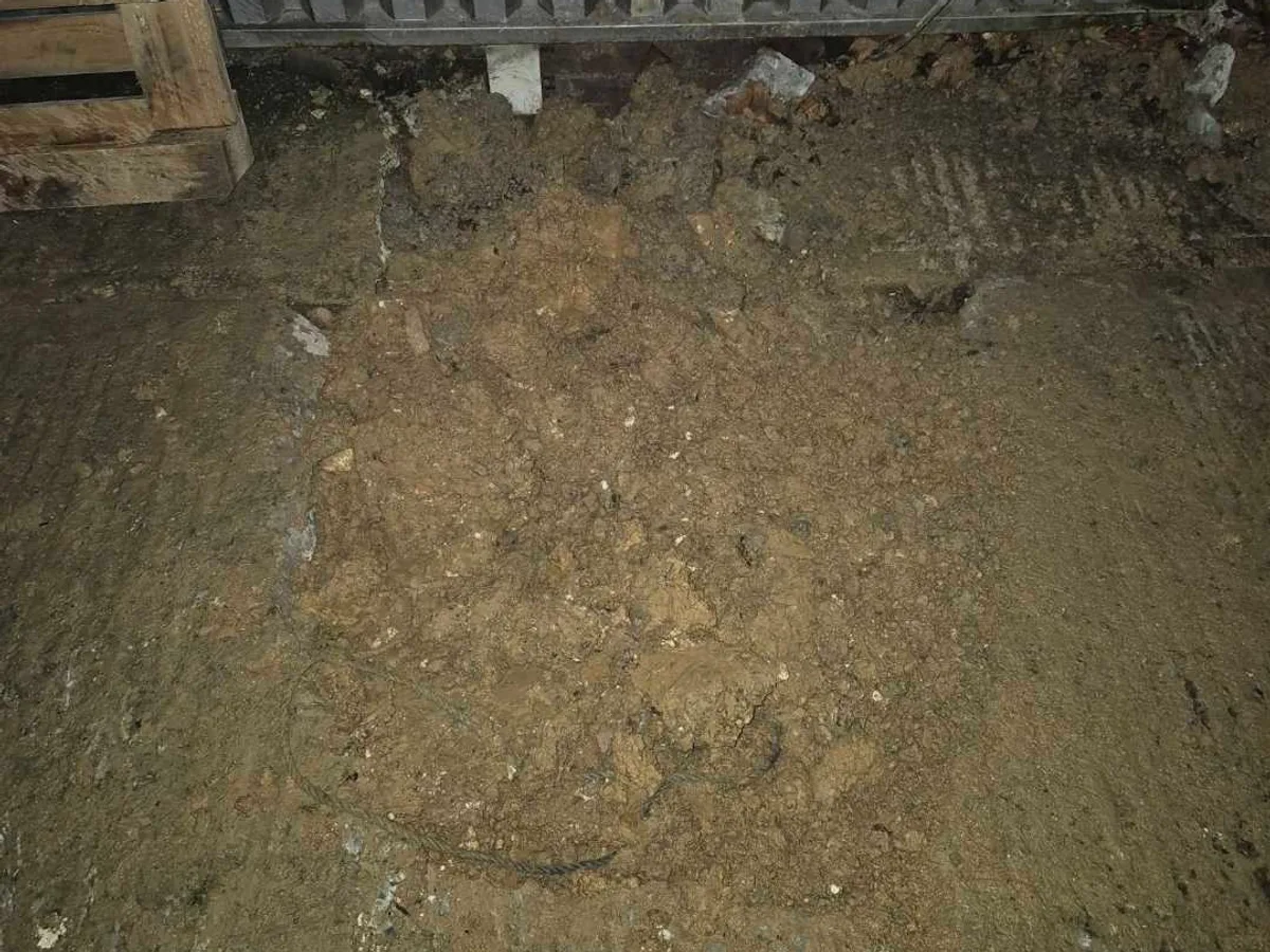 excavation outside plant room backfilled and ground reinstated after repair works completed