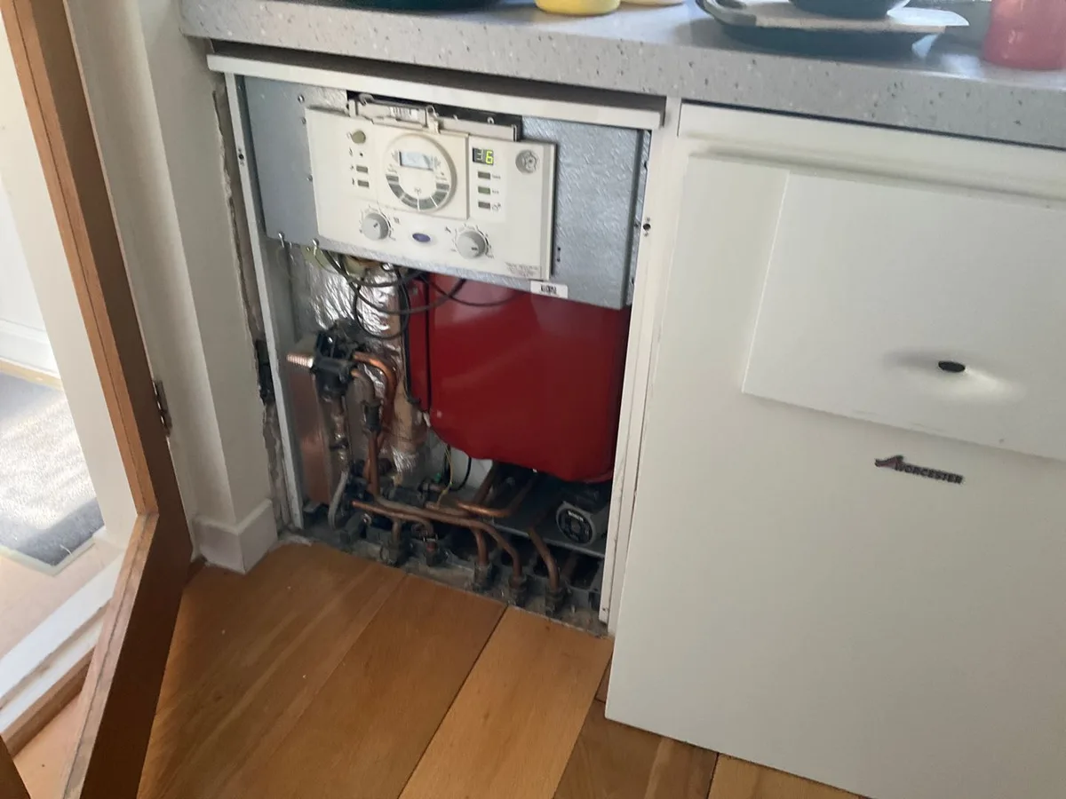 combination boiler and copper pipework inspected during leak detection survey