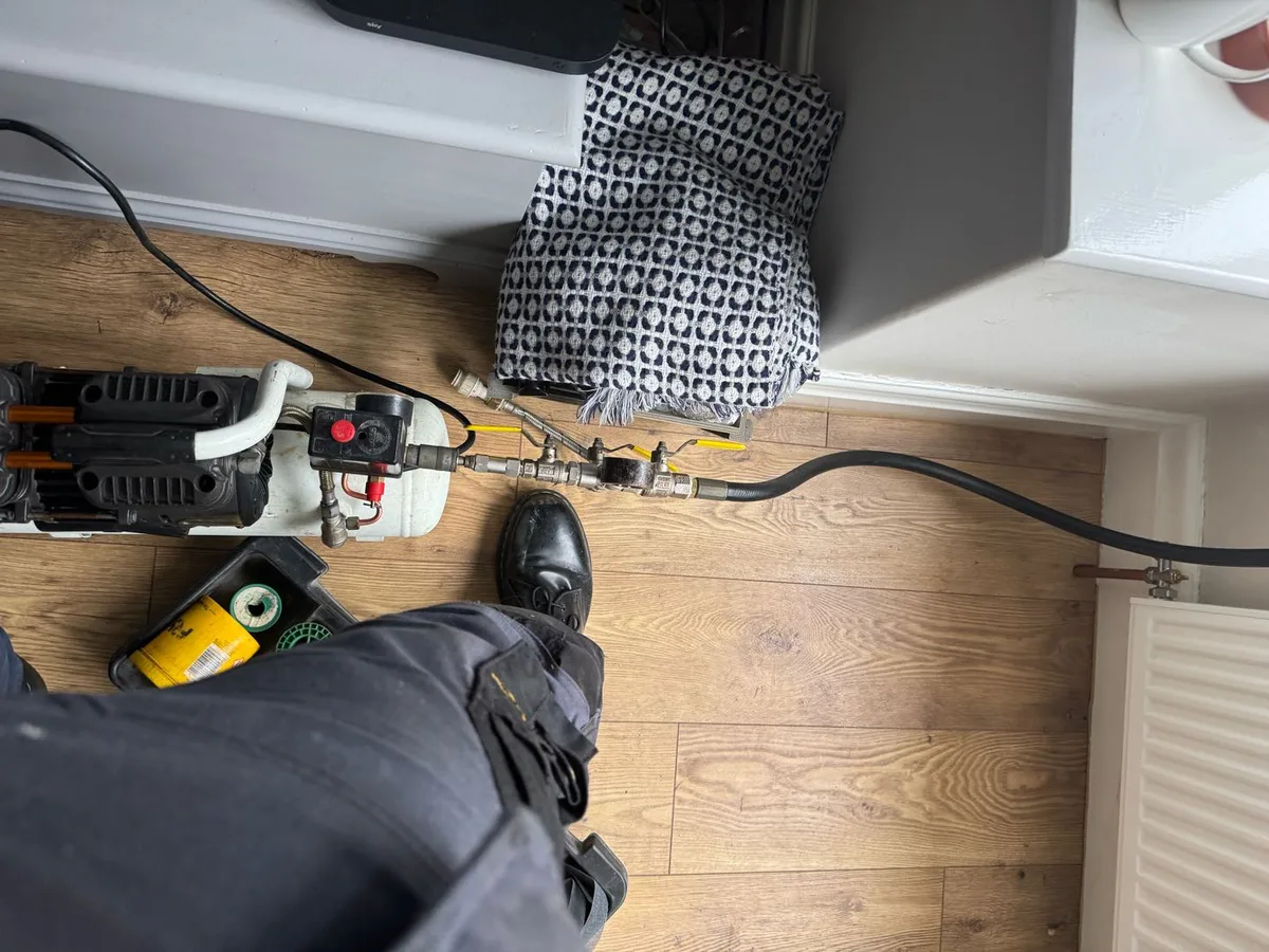back room floor area reinstated after cold mains pipe repair following reinstatement