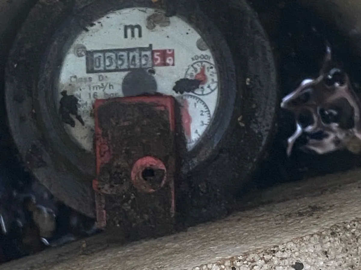 water meter reading observed after internal isolation valve closed during leak detection